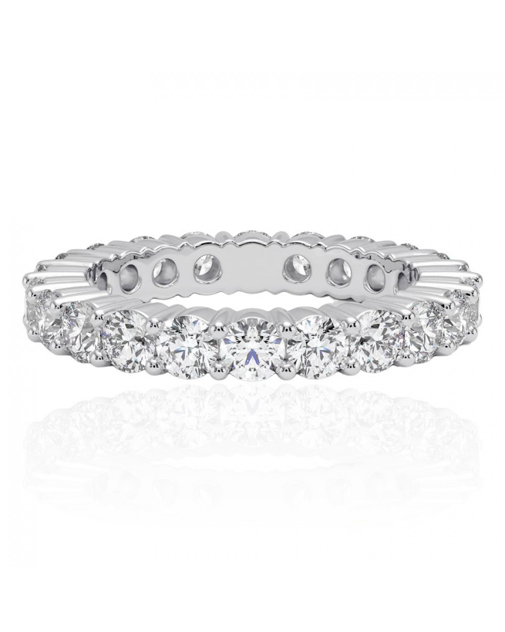 Eternity Ring with lab or natural diamonds in 18k white gold